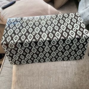Black and white Aztec print jewelry box